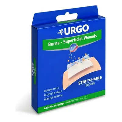 Urgo Burns lipidokoloidní náplast na popáleniny 10x 7cm, 4ks