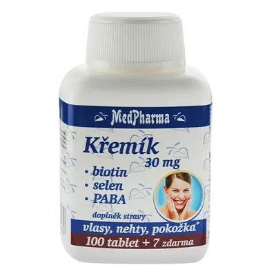 MedPharma Křemík 30 mg + biotin + selen + PABA, 107 tablet