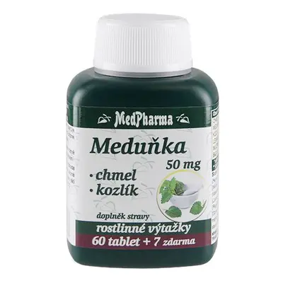 MedPharma Meduňka 50 mg + chmel + kozlík, 67 tablet