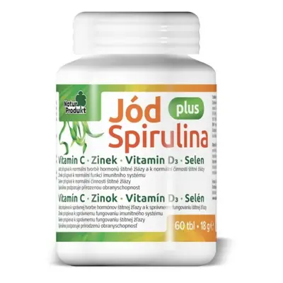 Naturprodukt jód plus spirulina+Zn+Se+vit. C a D, 60 tablet