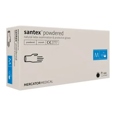 Mercator Medical Latexové rukavice Mercator SANTEX pudrované (fingertip),100 ks Velikost: XS