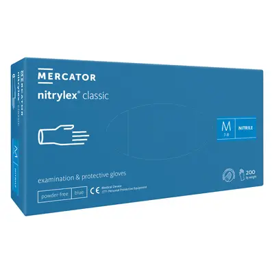 Mercator Medical Nitrilové rukavice Mercator NITRYLEX classic, modré, nepudr., 200 ks Velikost: 