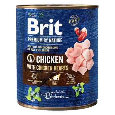 Brit Premium by Nature konzerva paté pro psy bez obilovin kuřecí se srdíčky, 400 g