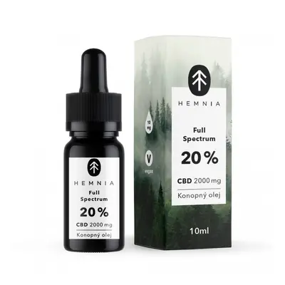 Hemnia Full Spectrum CBD Konopný olej 20%, 2000 mg, 10 ml