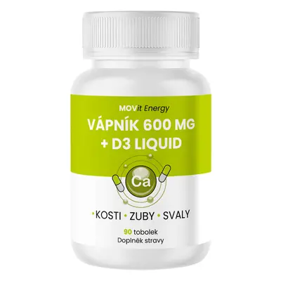 MOVit Energy MOVit Vápník 600 mg + D3 liquid, 90 tobolek