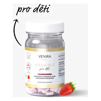 VENIRA vitamin C pro děti - jahoda, 120 kostiček