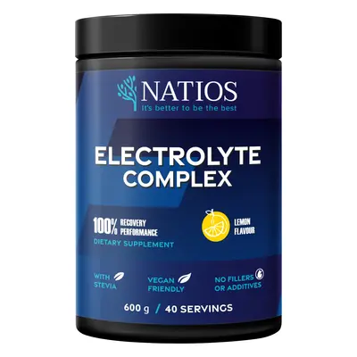 Natios Electrolyte Complex- citron/malina, 600 g Příchutě: Citron