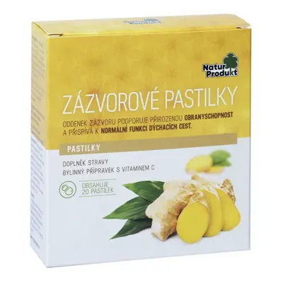 Naturprodukt Zázvorové pastilky, 20 pastilek