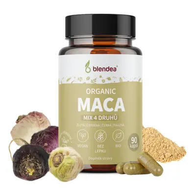 Blendea Maca 4 druhy BIO Organic, 100% rostlinné, 90 kapslí