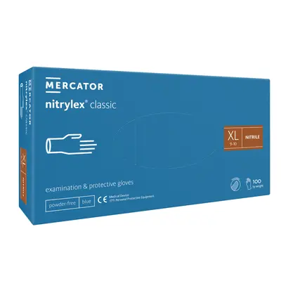 Mercator Medical Nitrilové rukavice Mercator Classic blue textured, nepudr., 100 ks Velikost: XL