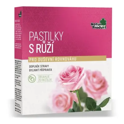 Naturprodukt pastilky s růží, 20 ks