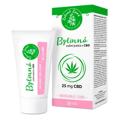 Zelená Země Bylinná zubní pasta s CBD, 50 ml