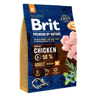 Brit Premium by Nature krmivo pro dospělé psy středních a velkých plemen s kuřetem, 3 kg