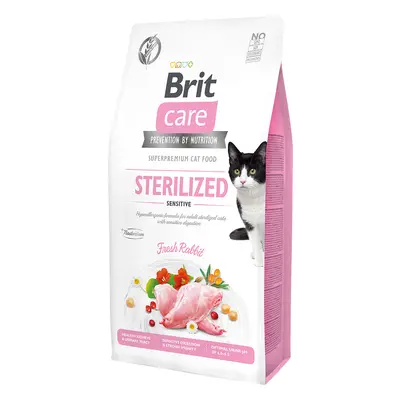 Brit Care Cat krmivo bez obilovin pro kastrované citlivé kočky s králíkem, 7 kg