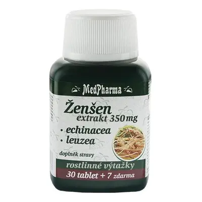 MedPharma Žen-šen 350 mg + echinacea + leuzea, 37 tablet