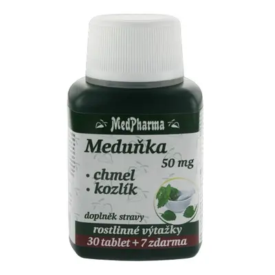 MedPharma Meduňka 50 mg + chmel + kozlík, 37 tablet