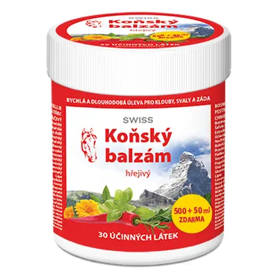 Koňský balzám SWISS hřejivý, 500 + 50 ml