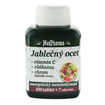 MedPharma Jablečný ocet + vitamin C + vláknina + chrom, 107 tablet