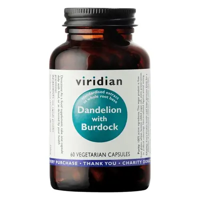 Viridian Nutrition Viridian Dandelion with Burdock, 60 kapslí