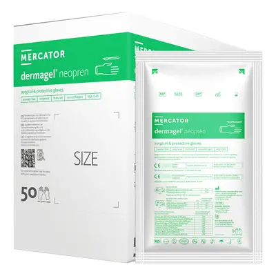 Mercator Medical Sterilní chirurgické neoprenové rukavice Mercator Dermagel Neopren, 1 pár Velik