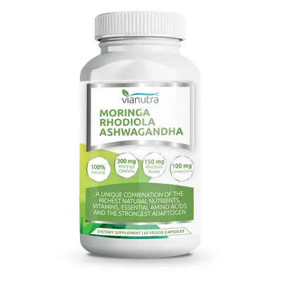 Vianutra Moringa Rhodiola Ashwagandha Vianutra, 60 kapslí