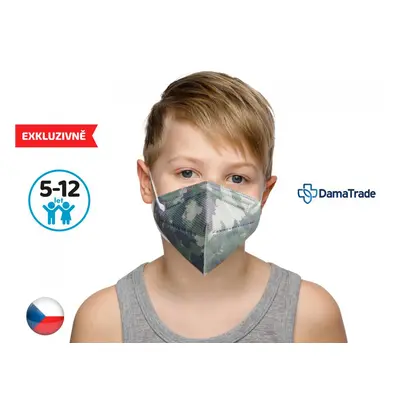 DAMA TRADE s.r.o. 10x Český respirátor FFP2 vhodný pro děti - Maskáč