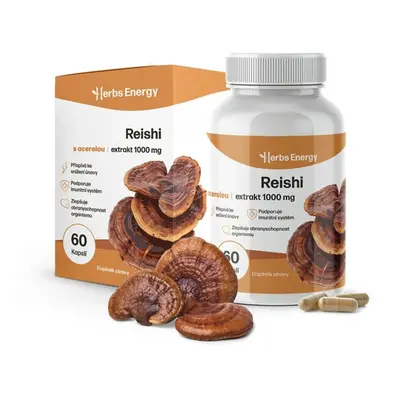 Herbs Energy Reishi Extrakt 1 000 mg + Acerola, 60 kapslí