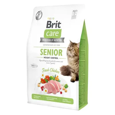 Brit Care Cat krmivo bez obilovin pro váhový balanc u starších koček s kuřetem, 2 kg