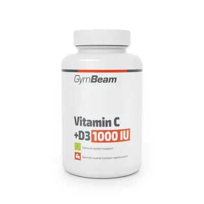 GymBeam Vitamín C + D3 1000 IU, 90 kaps.