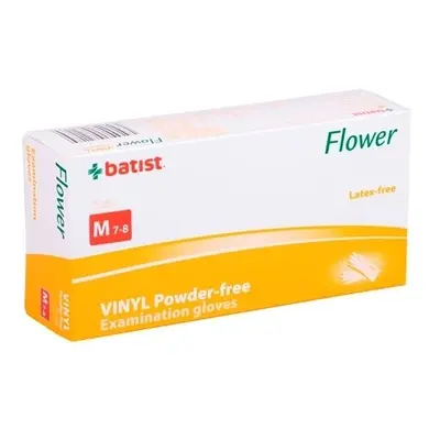 Batist Medical Batist Flower Smart Rukavice vyšetřovací vinylové, bezpudr., vel. M (100ks), modr