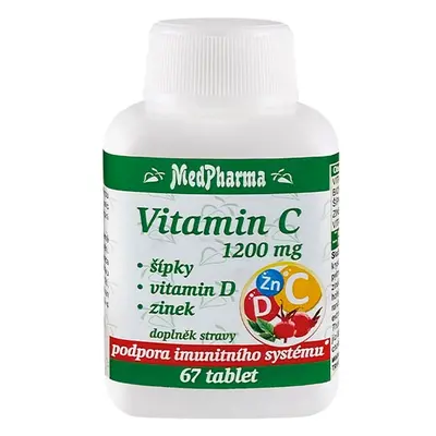 MedPharma Vitamin C 1200 mg – šípky, vitamin D, zinek, 67 tablet