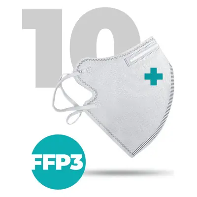 Nanolab 10 x Český bezpečný nano respirátor FFP3 bílý vel L Varianta: medi (logo křížek)