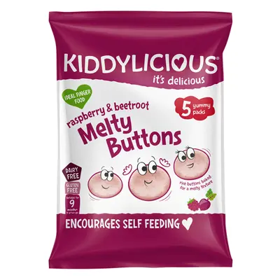 Kiddylicious Ovocno-zeleninové knoflíčky malina s řepou, 5x6g