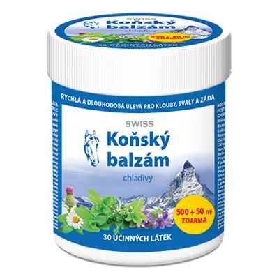 Koňský balzám SWISS chladivý, 500 + 50 ml