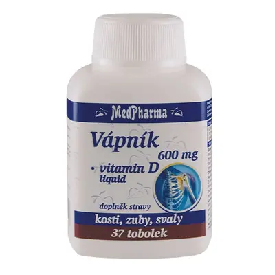 MedPharma Vápník 600 mg + vitamin D3, 37 tobolek