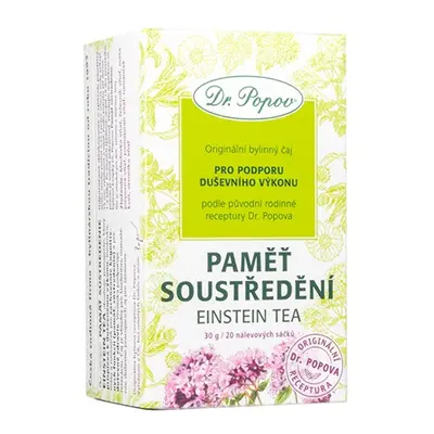 Paměť soustředění, Einstein tea, porcovaný čaj, 30 g Dr. Popov