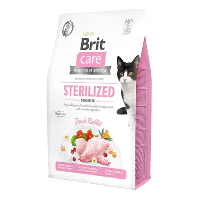 Brit Care Cat krmivo bez obilovin pro kastrované citlivé kočky s králíkem, 2 kg