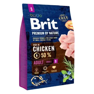 Brit Premium by Nature krmivo pro dospělé psy malých plemen s kuřetem, 3 kg