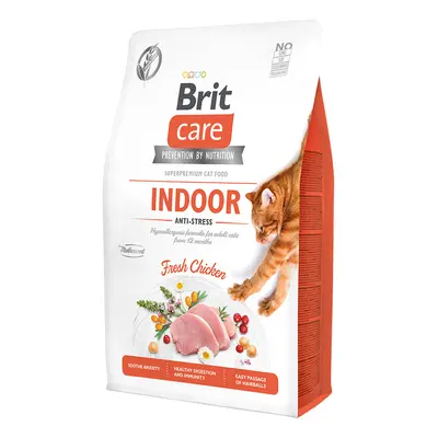 Brit Care Cat krmivo bez obilovin pro psychickou pohodu uvnitř žijících koček s kuřetem, 2 kg