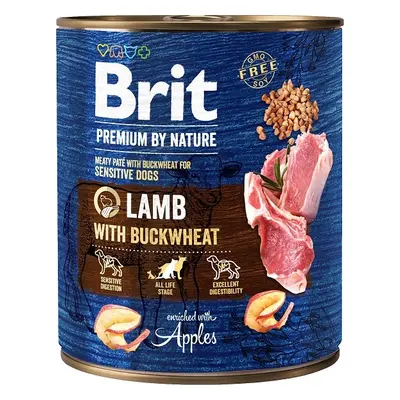 Brit Premium by Nature konzerva paté pro psy bez obilovin jehněčí s pohankou, 800 g