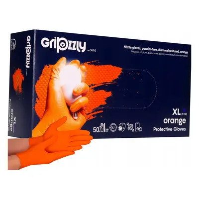 Grippzly by zarys Nitrilové rukavice Grippzly, oranžové, nesterilní, diamantová textura, 50ks Ve