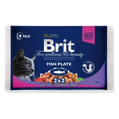 Brit Premium Cat Kapsičky pro kočky RYBÍ MIX (treska, losos/pstruh) 2x2, 400 g