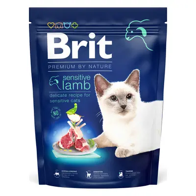 Brit Premium by Nature Cat krmivo pro citlivé kočky s jehněčím, 300 g