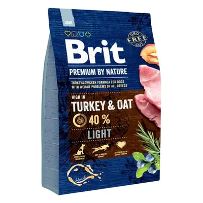 Brit Premium by Nature krmivo pro regulaci váhy u psů krůta s ovsem, 3 kg