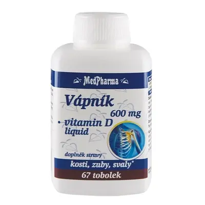 MedPharma Vápník 600 mg + vitamin D3, 67 tobolek