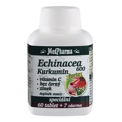 MedPharma Echinacea 600 FORTE + kurkumin + vit. C + bez černý + zinek, 67 tablet