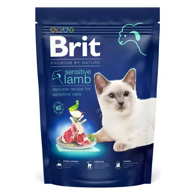 Brit Premium by Nature Cat krmivo pro citlivé kočky s jehněčím, 800 g