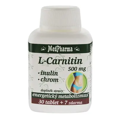 : MedPharma L-Carnitin 500 mg + inulin + chrom, 37 tablet