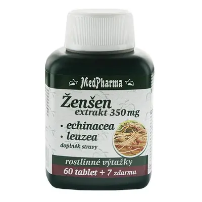 MedPharma Žen-šen 350 mg + echinacea + leuzea, 67 tablet