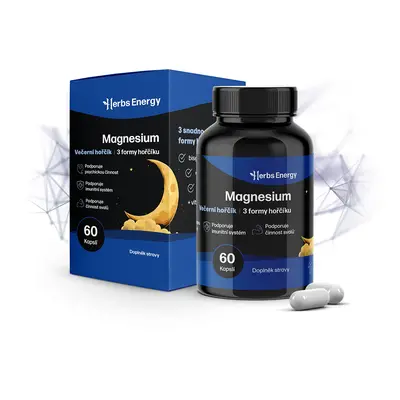 Herbs Energy Magnesium Večerní hořčík, 60 kapslí